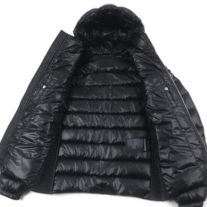 Prada 2022 Sga654 Triangle Logo Triangle Plate Hooded Zip Up Down Jacket Black