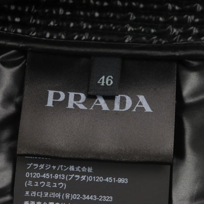 Prada 2022 Sga654 Triangle Logo Triangle Plate Hooded Zip Up Down Jacket Black