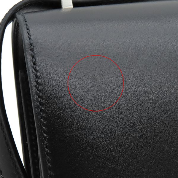 Hermes Shoulder Bag Constance Mini 3 Miroir Box Calf Black Silver Hardware