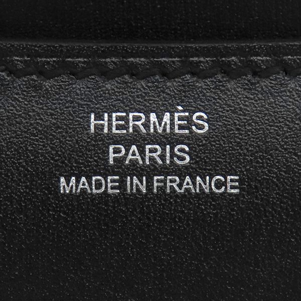 Hermes Shoulder Bag Constance Mini 3 Miroir Box Calf Black Silver Hardware