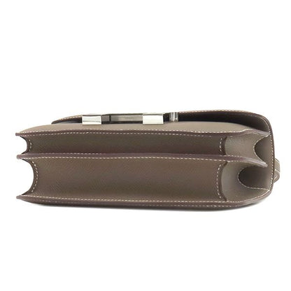 Hermes Shoulder Bag Constance 3 Mini Miroir Vaux Epson Etoupe Silver Hardware
