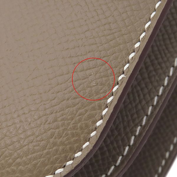 Hermes Shoulder Bag Constance 3 Mini Miroir Vaux Epson Etoupe Silver Hardware