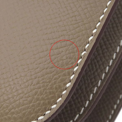 Hermes Shoulder Bag Constance 3 Mini Miroir Vaux Epson Etoupe Silver Hardware