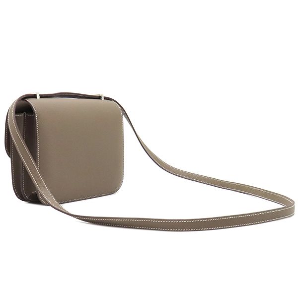 Hermes Shoulder Bag Constance 3 Mini Miroir Vaux Epson Etoupe Silver Hardware