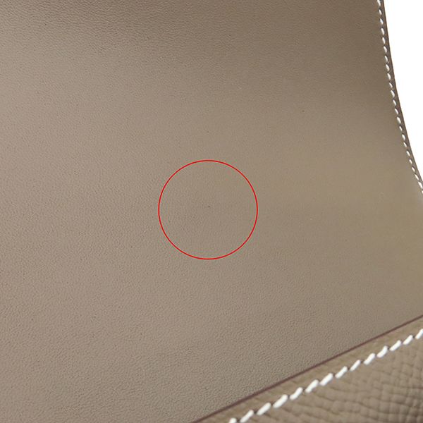 Hermes Shoulder Bag Constance 3 Mini Miroir Vaux Epson Etoupe Silver Hardware