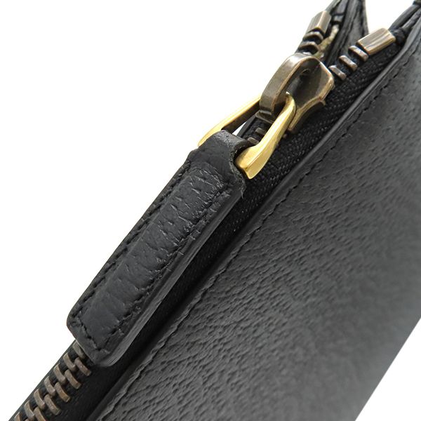 Gucci Clutch Bag GG Marmont Leather Black Gold Hardware Black Second Bag Pouch