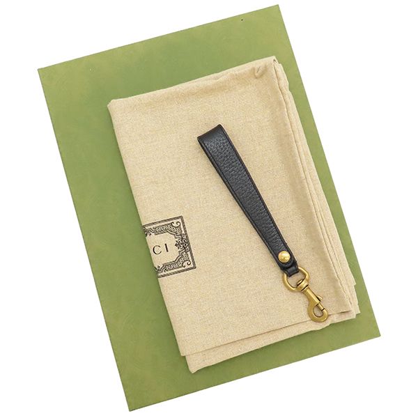 Gucci Clutch Bag GG Marmont Leather Black Gold Hardware Black Second Bag Pouch