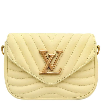 Louis Vuitton Shoulder Bag New Wave Muluti Pochette Leather Yellowish Gold