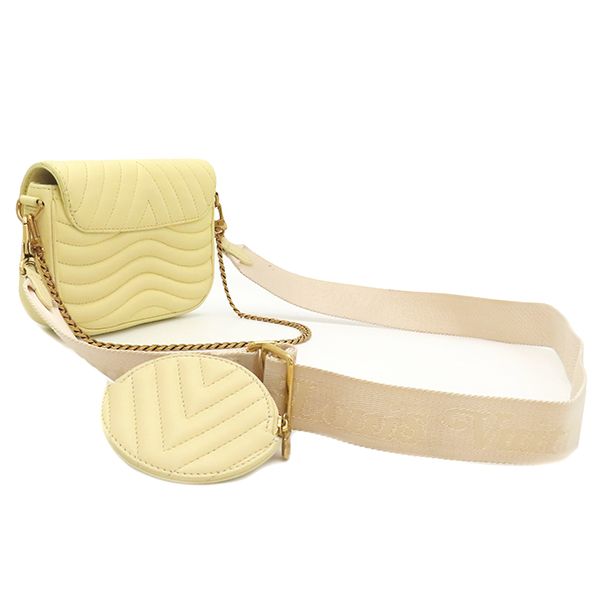 Louis Vuitton Shoulder Bag New Wave Muluti Pochette Leather Yellowish Gold