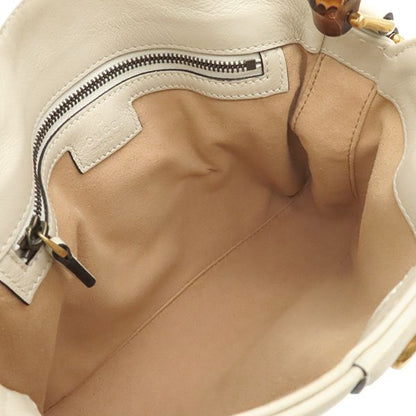 Gucci 2way Bag Diana Small Leather White Gold Hardware Bamboo White Handbag
