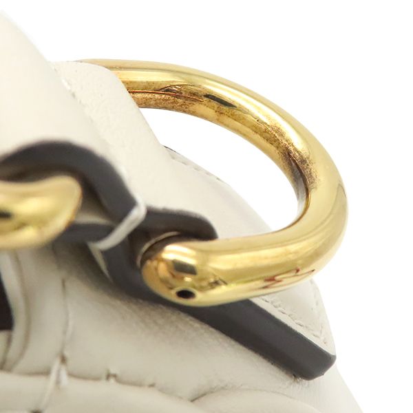 Gucci 2way Bag Diana Small Leather White Gold Hardware Bamboo White Handbag