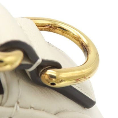 Gucci 2way Bag Diana Small Leather White Gold Hardware Bamboo White Handbag