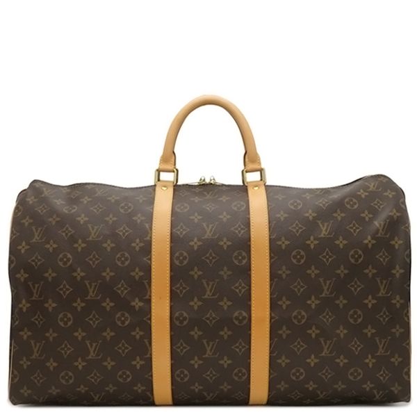 Louis Vuitton Boston Bag Keepall 55 Monogram Canvas Monogram Gold Hardware
