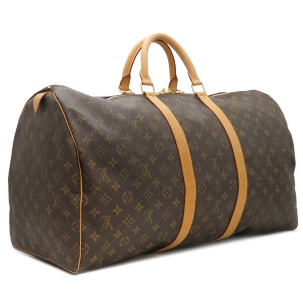 Louis Vuitton Boston Bag Keepall 55 Monogram Canvas Monogram Gold Hardware