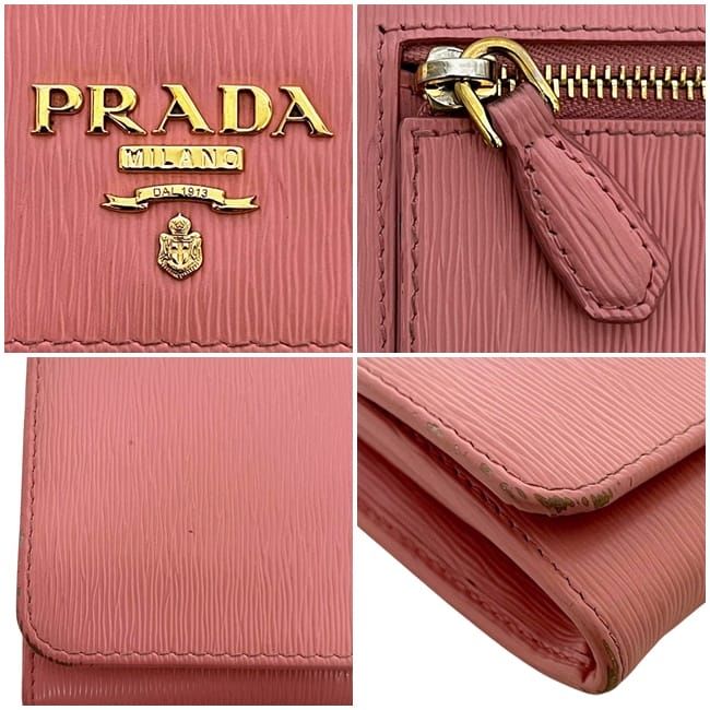 Prada Bifold Long Wallet Pink 1mh132 Wallet Leather Viteromove