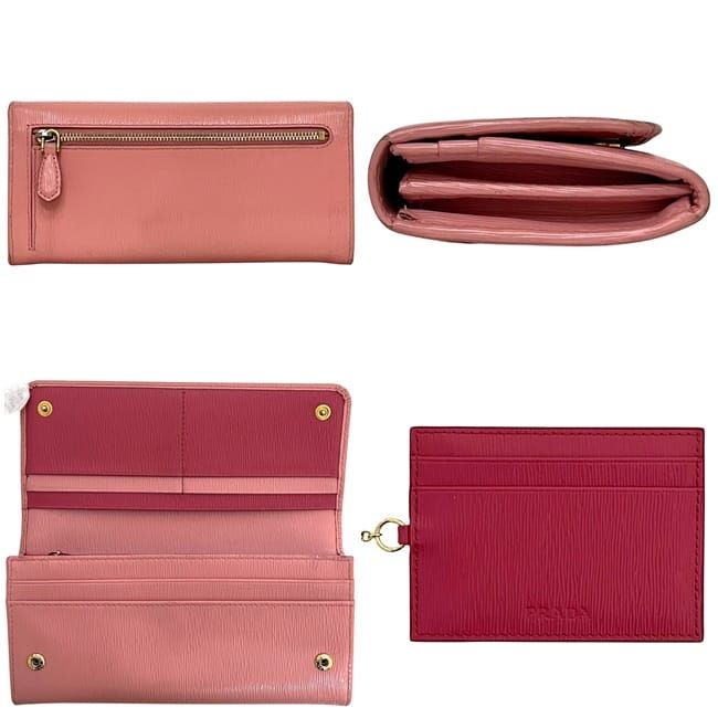 Prada Bifold Long Wallet Pink 1mh132 Wallet Leather Viteromove