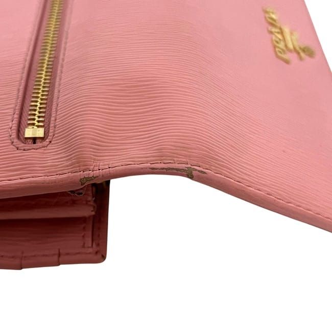 Prada Bifold Long Wallet Pink 1mh132 Wallet Leather Viteromove