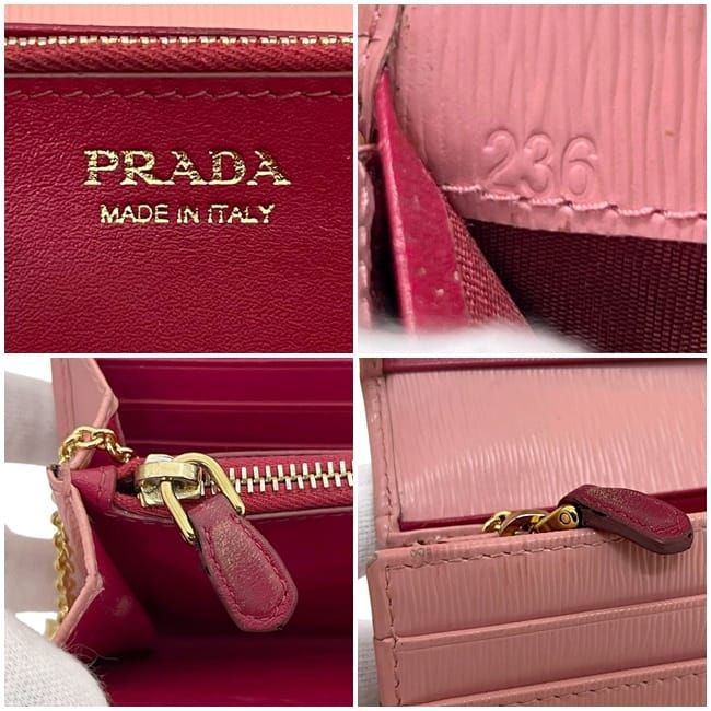 Prada Bifold Long Wallet Pink 1mh132 Wallet Leather Viteromove
