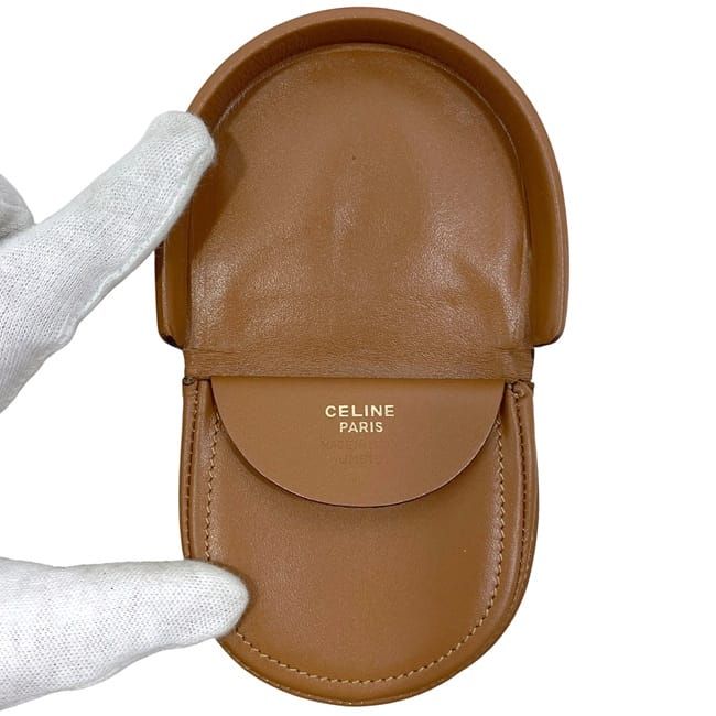 Celine Coin Case Brown Macadam Excellent Condition Coin Purse PVC Leather