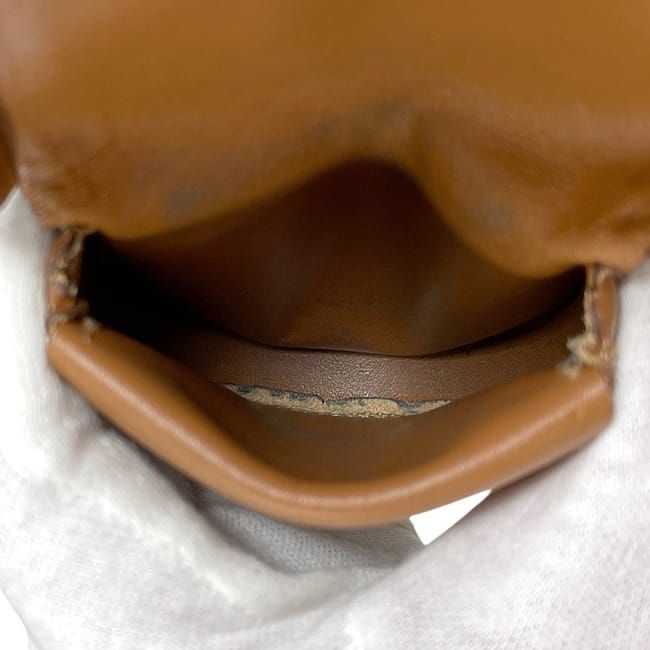 Celine Coin Case Brown Macadam Excellent Condition Coin Purse PVC Leather