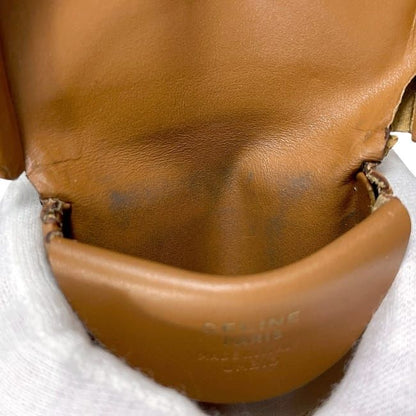 Celine Coin Case Brown Macadam Excellent Condition Coin Purse PVC Leather