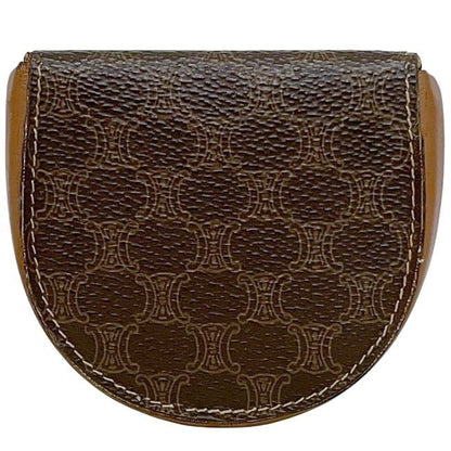 Celine Coin Case Brown Macadam Excellent Condition Coin Purse PVC Leather