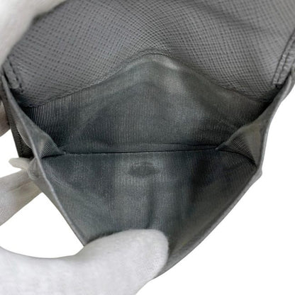 Prada Bifold Wallet Gray 1mv204 Excellent Condition Saffiano Leather Preowned