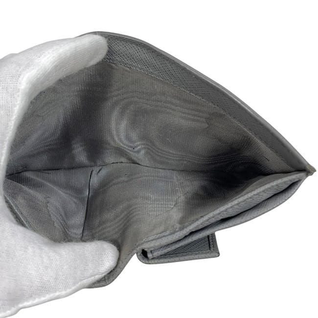 Prada Bifold Wallet Gray 1mv204 Excellent Condition Saffiano Leather Preowned