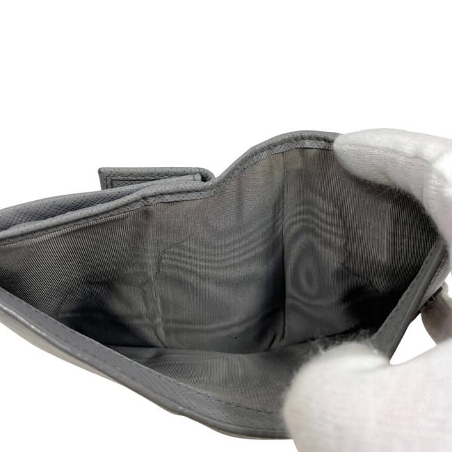 Prada Bifold Wallet Gray 1mv204 Excellent Condition Saffiano Leather Preowned