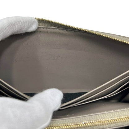 Celine Round Zipper Long Wallet Large Zip Wallet Gray