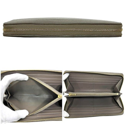 Celine Round Zipper Long Wallet Large Zip Wallet Gray