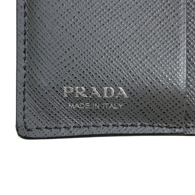 Prada Bifold Wallet Gray 1mv204 Excellent Condition Saffiano Leather Preowned