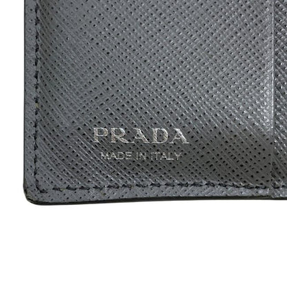 Prada Bifold Wallet Gray 1mv204 Excellent Condition Saffiano Leather Preowned
