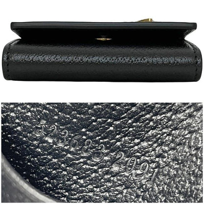 Gucci 6strand Key Case Black Animalier Metallic Ruby 523683