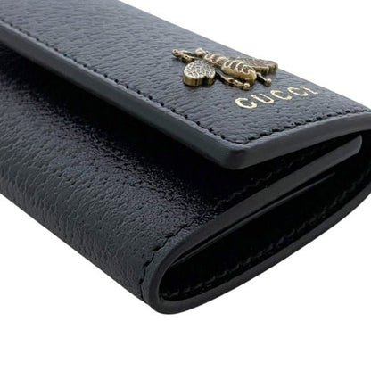 Gucci 6strand Key Case Black Animalier Metallic Ruby 523683