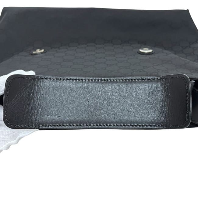 Gucci Shoulder Bag Black GG Nylon 272351 Excellent Condition Nylon