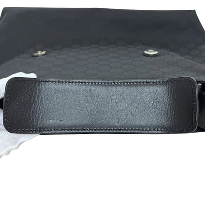 Gucci Shoulder Bag Black GG Nylon 272351 Excellent Condition Nylon