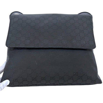 Gucci Shoulder Bag Black GG Nylon 272351 Excellent Condition Nylon