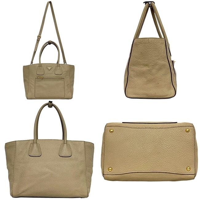Prada 2 Way Bag Beige Sabbia Bn2795 Excellent Condition Leather