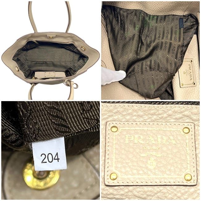 Prada 2 Way Bag Beige Sabbia Bn2795 Excellent Condition Leather