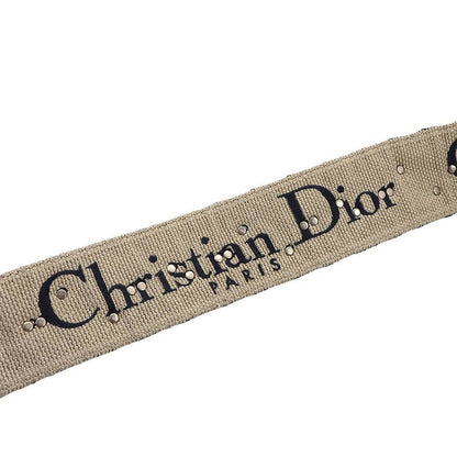 Christian Dior Oblique Embroidery Shoulder Strap Canvas Navy