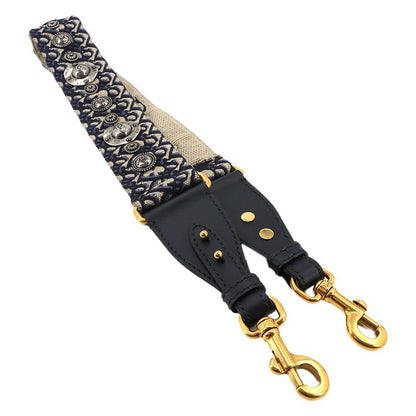 Christian Dior Oblique Embroidery Shoulder Strap Canvas Navy