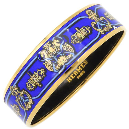 Hermes Bangle Emile GM Cloisonne Blue Gold Hardware Blue [box