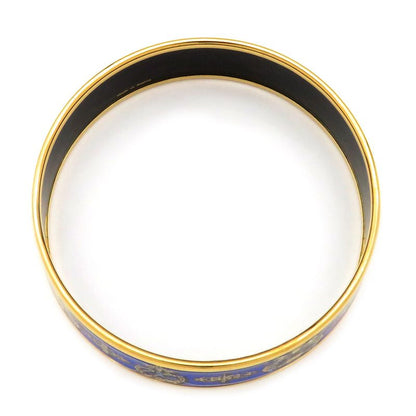 Hermes Bangle Emile GM Cloisonne Blue Gold Hardware Blue [box