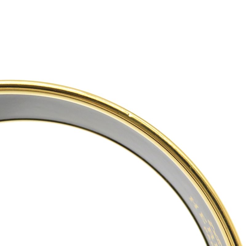 Hermes Bangle Emile GM Cloisonne Blue Gold Hardware Blue [box