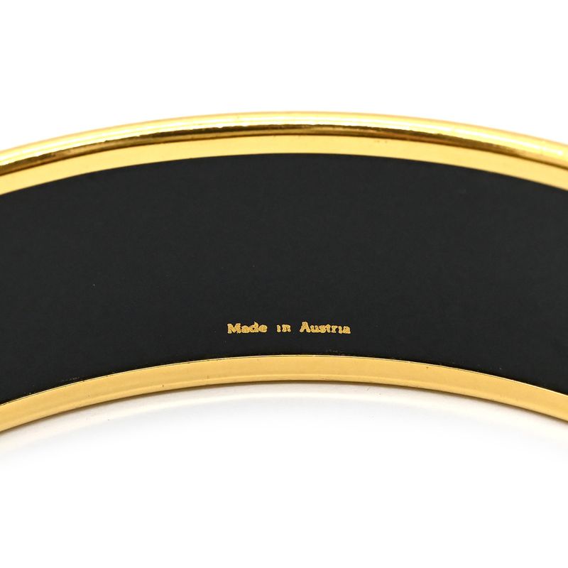Hermes Bangle Emile GM Cloisonne Black Gold Hardware Black