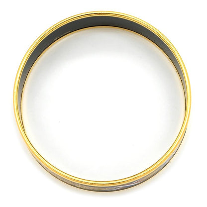 Hermes Bangle Emile GM Cloisonne Black Gold Hardware Black