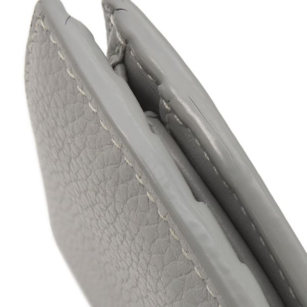 Christian Dior CD 1947 Wallet Grain Calf Leather Gray Logo