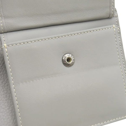 Christian Dior CD 1947 Wallet Grain Calf Leather Gray Logo