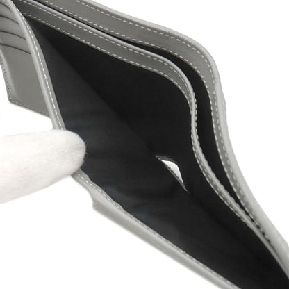 Christian Dior CD 1947 Wallet Grain Calf Leather Gray Logo